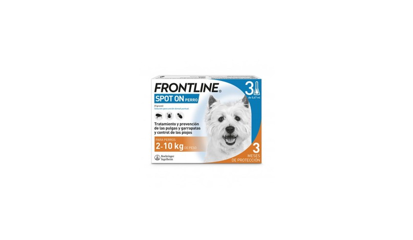 FRONTLINE SPOT ON PERRO 2 - 10 KG 3 PIPETAS