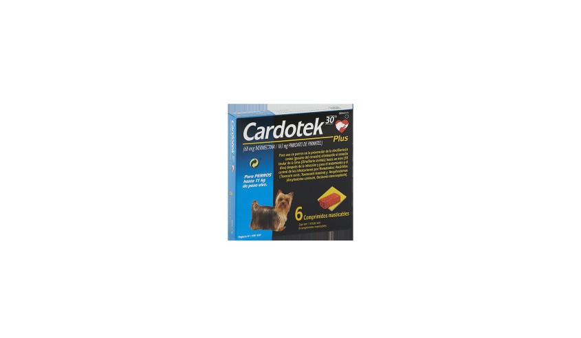 CARDOTEK 30 PLUS 68 MCG AZUL (23 - 45 KG) 6 COMP.