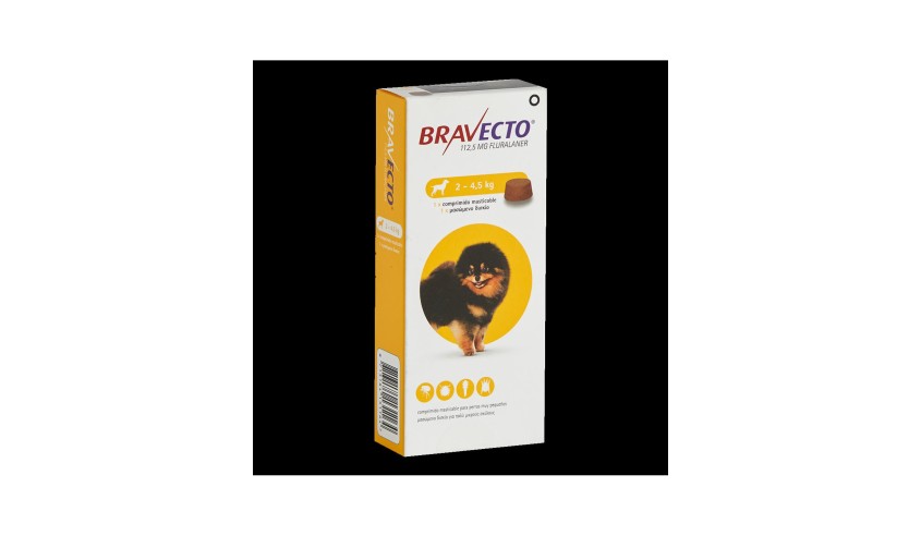 BRAVECTO 112.5 MG (2 KG - 4.5KG) 1 COMP. AMARILLO