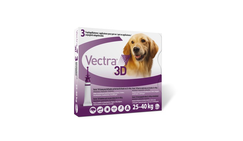 VECTRA 3D PERRO 25-40 KG - 3 PIPETAS LILA