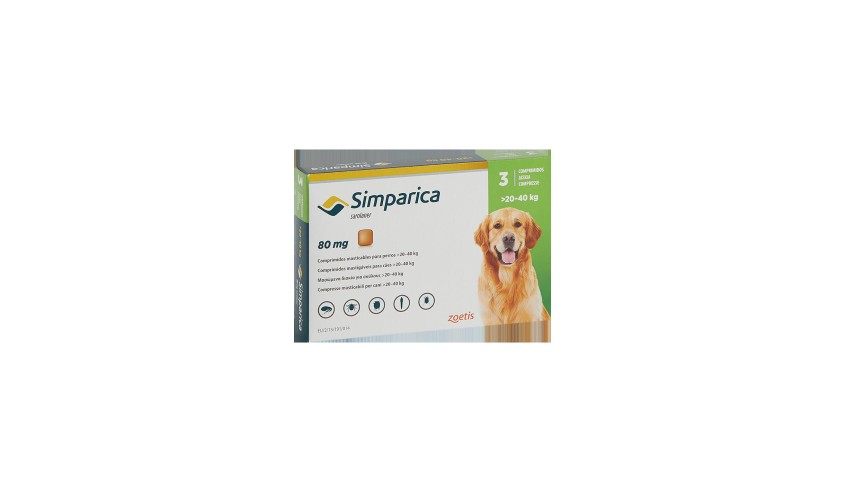 SIMPARICA 80 MG 20-40 KG 3 COMPS