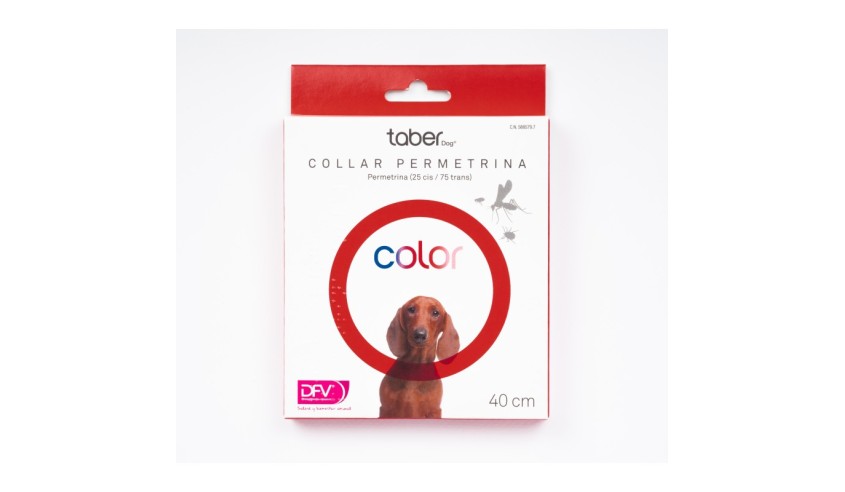 TABERDOG COLLAR CON PERMETRINA 40 CM ROJO