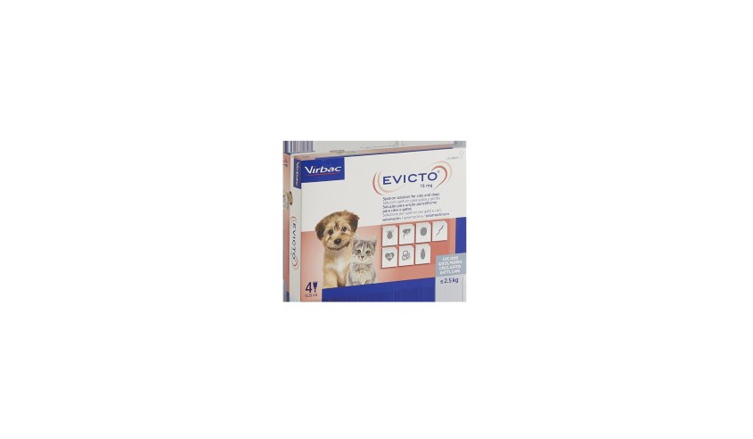 EVICTO SPOT ON 15 MG PERROS Y GATOS -2,5 KG 4 PIPETAS 